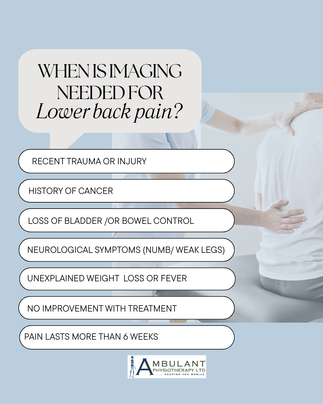 When is imaging needed for back pain Print outs x12